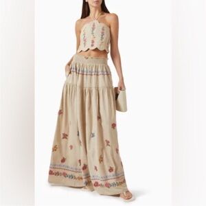 Agua Bendita Jenna Blush maxi skirt size Large TALL NWT length apx 45”